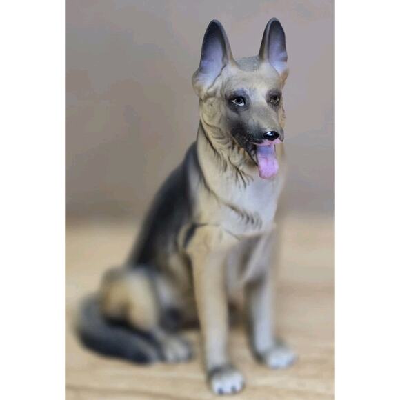 Vtg 1978 Sitting German Shepard Dog Porcelain Statue Aldon 7.5” Japan - Picture 2 of 9